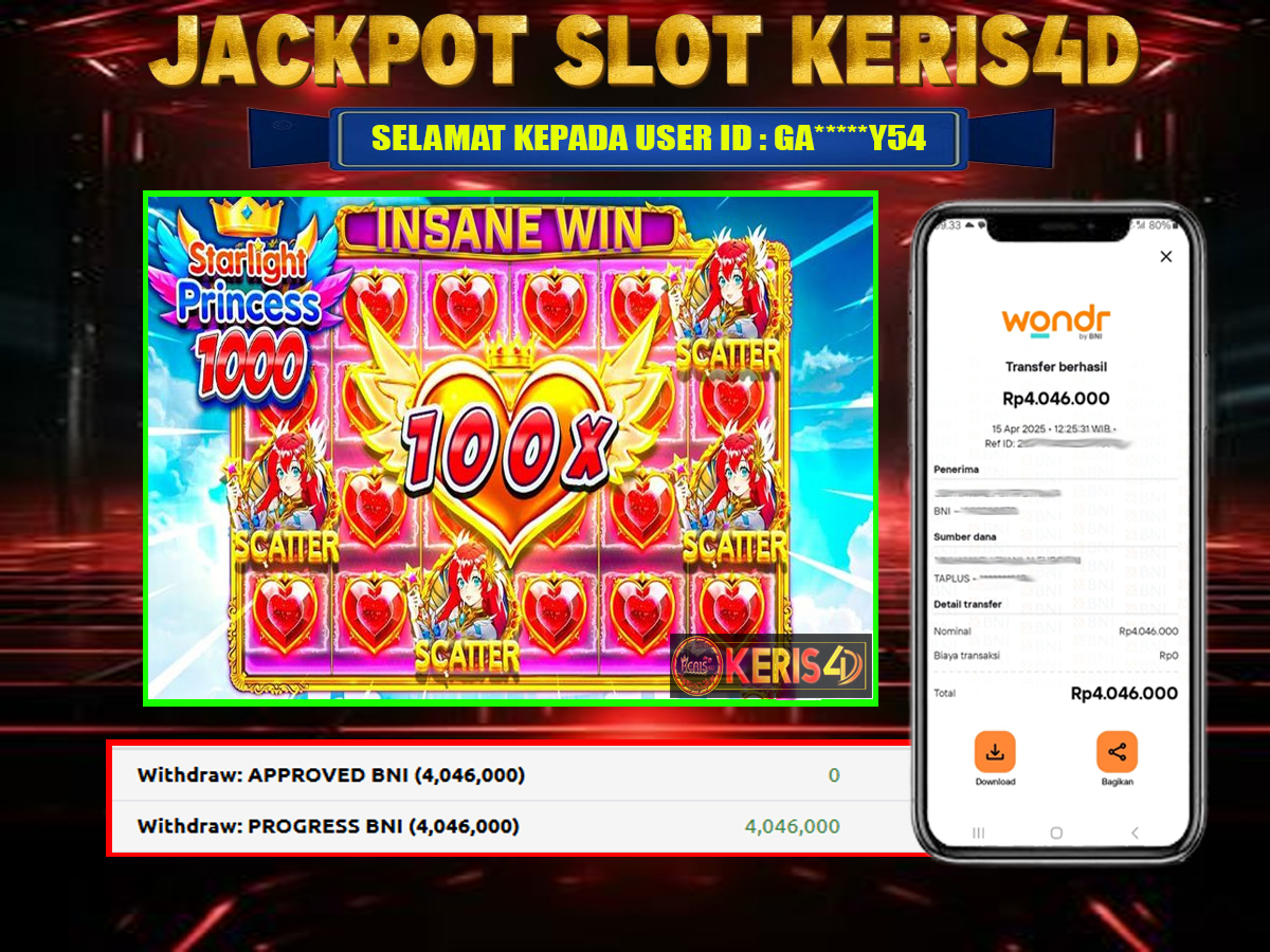 JACKPOT SLOT GACOR MAIN STARLIGHT PRINCES 1000 16 APRIL 2025